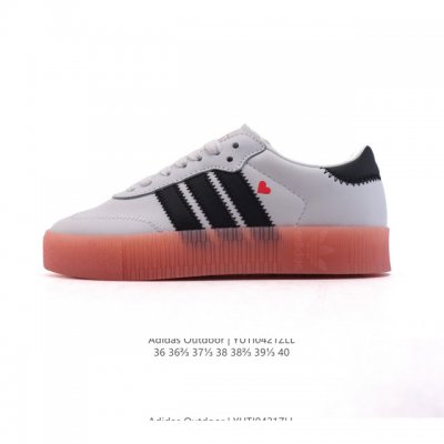 阿迪达斯 Adidas 三叶草 Outdoor 经典三条杠复古休闲运动板鞋 德训鞋 Samba 四季时尚简约小白鞋男女鞋情侣鞋厚底增高百搭潮鞋。 类型：女鞋 货