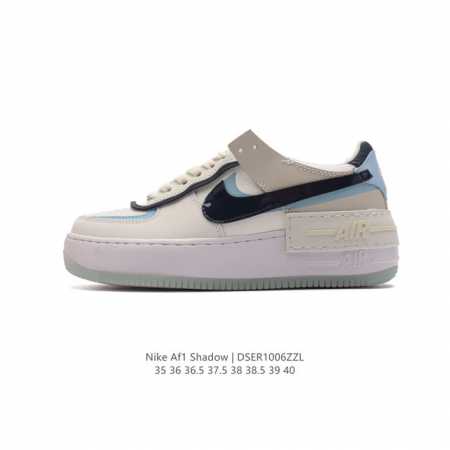 Nike 耐克低帮板鞋 空军一号 Af1马卡龙 Af1厚底增高百搭运动板鞋 Nike Air Force 1 “Shadow” 造型设计上与 Sacai X N - 点击图像关闭
