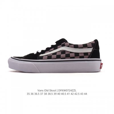 万斯 Vans Sk8-Low 经典款 小红书爆款棋盘格 低帮休闲帆布拼接硫化板鞋工艺：硫化1:1 重量1:1、真标、原钢印、材质标、鞋型标、合格证 尺码：35