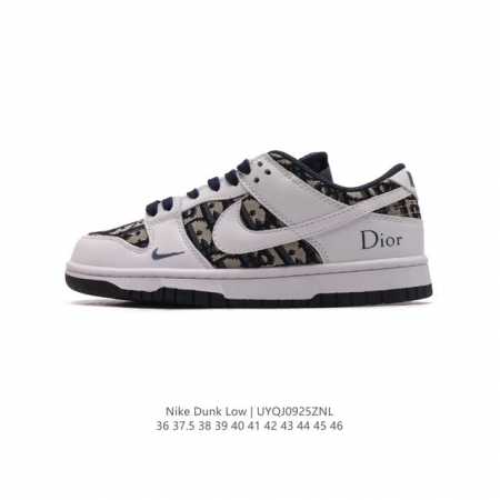 公司级 耐克nike Sb Dunk Low X Dior 扣篮系列 迪奥联名 复古低帮休闲运动滑板板鞋。采用脚感柔软舒适zoomair气垫，有效吸 收滑板等极 - 点击图像关闭
