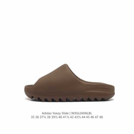 阿迪达斯 Adidas YEEZY SLIDE 经典运动拖鞋时尚厚底增高男女一字拖鞋。YEEZY SLIDE椰子拖鞋的外观十分吸引人，融合了舒适与时尚的元素，延 - 点击图像关闭