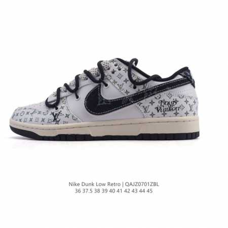 公司级 耐克 Nike Dunk Low Retro 运动鞋复古解构绑带板鞋 双鞋带 路易威登联名。作为 80 年代经典篮球鞋款，起初专为硬木球场打造，后来成为 - 点击图像关闭