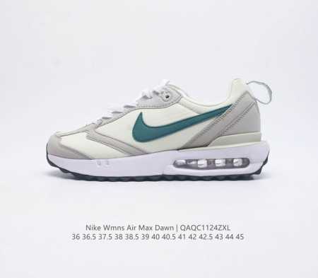 耐克 Nike Air Max Dawn 黎明系列 低帮气垫百搭休闲运动慢跑鞋 从配色上彰显出浓厚的复古气质 最大的亮点当属鞋型设计上加入结构元素 汲取1984 - 点击图像关闭