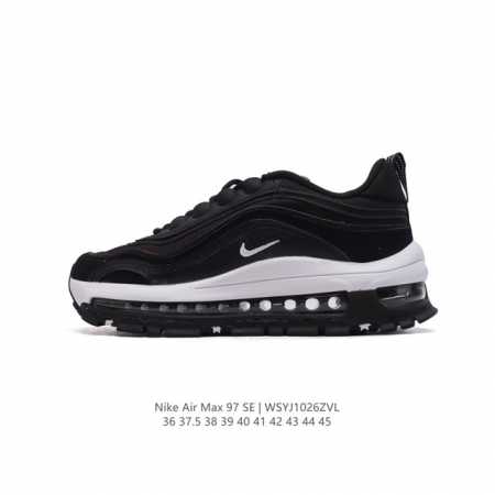 耐克NIKE休闲鞋 经典 气垫 AIR MAX 97 子弹气垫低帮运动鞋。AIR MAX '97 运动跑鞋以流线型鞋身和卓越科技为热爱运动的你造就全方位防护，强 - 点击图像关闭