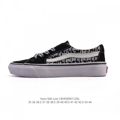 万斯 Vans Sk8-Low 经典款 小红书爆款低帮休闲帆布拼接硫化板鞋 工艺：硫化1:1 重量1:1、真标、原钢印、材质标、鞋型标、合格证 尺码：35 36