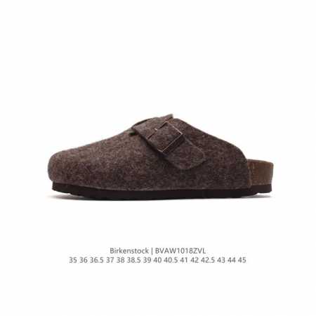 公司级 德国百年知名鞋履品牌 博肯Birkenstock Boston VL 勃肯绒面 加绒加毛 秋冬新款 金属针扣软木底包头拖鞋 牛皮革质地柔软 搭配可调节鞋 - 点击图像关闭