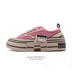 公司级 吴建豪个人新锐品牌Xvessel G.O.p Mule Slip On 重工解构厚底软木运动鞋 百搭乞丐风增高帆布面板鞋休闲女鞋 包头运动拖鞋，古法手工