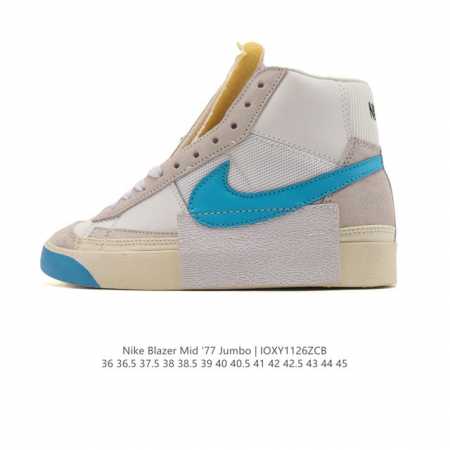 耐克 Nike Blazer Mid '77 Jumbo 男女士运动鞋 抓地板鞋革新重塑经典街头人气鞋款。采用人气传统外观，巧搭大号耐克勾勾设计和宽大鞋带。柔软 - 点击图像关闭