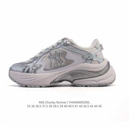 公司级 美职棒 Mlb Bigball Chunky Curve 纽约洋基队厚底增高老爹鞋男女复古鞋中性纽约洋基队休闲经典运动鞋。加厚鞋底，侧面有撞色Ny标识， - 点击图像关闭