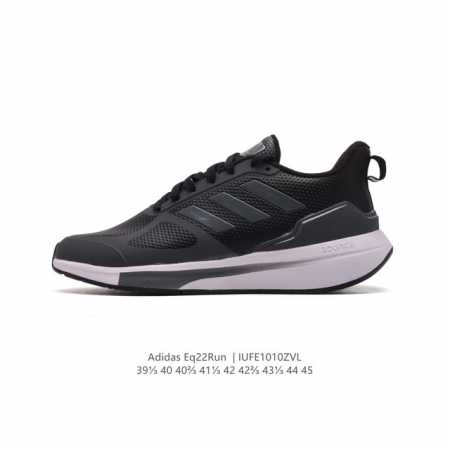 公司级 阿迪达斯 Adidas Eq22Run Yy 轻盈跑鞋。系列街头网布透气时尚运动慢跑鞋。经典复古的外观，打造街头跑鞋时尚感，后跟嵌入了tpu，支撑锁定双 - 点击图像关闭