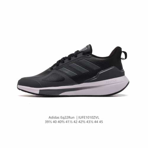 公司级 阿迪达斯 Adidas Eq22Run Yy 轻盈跑鞋。系列街头网布透气时尚运动慢跑鞋。经典复古的外观，打造街头跑鞋时尚感，后跟嵌入了tpu，支撑锁定双