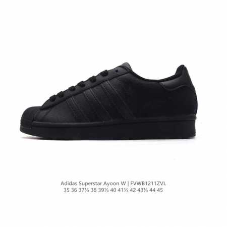 阿迪达斯 新款 Adidas Superstar 三叶草 经典贝壳头系列 新款休闲板鞋潮流男女士运动鞋 。鞋面柔软皮革材质 标志性的贝壳鞋头，锯齿三条纹，简约的 - 点击图像关闭