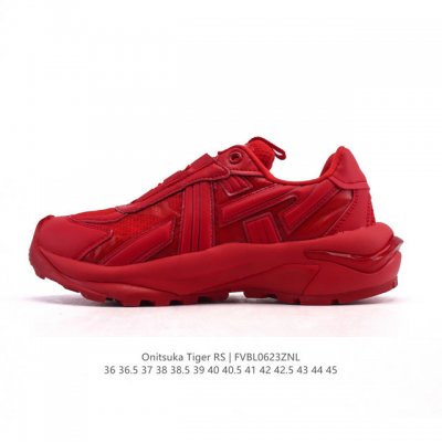 新品公司级 Onitsuka Tiger鬼塚虎Tigtrailrs男女款运动休闲跑鞋 红色厚底增高老爹鞋 36Tigtrail Rs提出了使用功能性材料制作鞋面