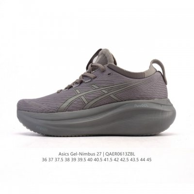 公司级 Asics亚瑟士升级Gel-Nimbus 27男女款跑鞋透气缓震回弹跑鞋N27跑步鞋该鞋款专为提高跑者舒适度和运动表现而设计，搭载了新型鞋面材料和更强的