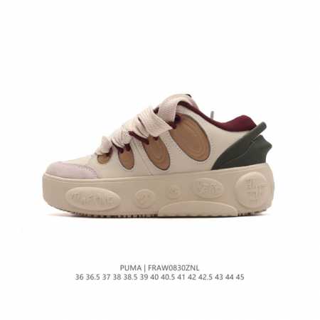公司级 Puma彪马 男女运动板鞋 新款时尚缓震耐磨舒适低帮厚底增高休闲鞋。以经典篮球鞋外观为原型，将日常休闲感与篮球潮范巧妙结合，打造出彩造型感。复古配色的运 - 点击图像关闭