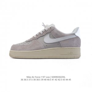160 耐克 Nike Air Force 1 '07 Low 2025新年新款 空军一号含气垫 小白鞋 低帮百搭厚底增高休闲运动板鞋。柔软、弹性十足的缓震性能
