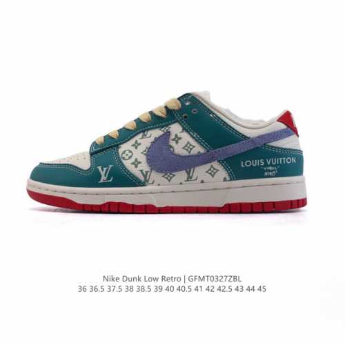 200 【真标】耐克 Nike Dunk Low Retro 运动鞋复古板鞋 路易威登联名，作为 80 年代经典篮球鞋款，起初专为硬木球场打造，后来成为席卷街头