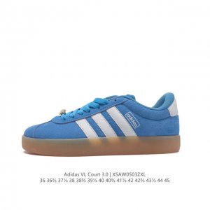阿迪达斯 Adidas Vl Court 3.0 Shoes 网球运动休闲板鞋 T头鞋 这款adidas经典运动鞋，兼具休闲范和精致感，百搭皆有型。皮革鞋面缀标