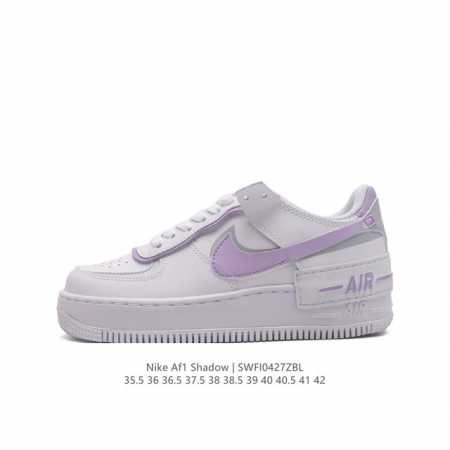 Nike 耐克低帮板鞋 空军一号 Af1马卡龙 Af1厚底增高百搭运动板鞋 Nike Air Force 1 “Shadow” 造型设计上与 Sacai X N - 点击图像关闭