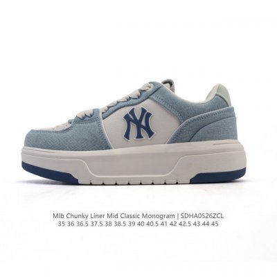 mlb Chunky Liner Mid人气单品学长鞋系列轻量增高厚底百搭休闲运动板鞋轻便胶鞋 高级街头休閒品牌鞋 Mlb Chunky Liner 学长鞋是从