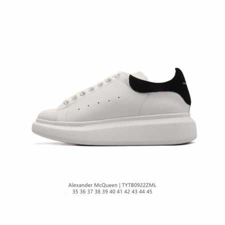 公司级 Alexandermcqueen 亚历山大 麦昆mcq 运动小白鞋厚底增高闪尾光滑牛皮平底鞋休闲鞋 时尚男女板鞋潮运动鞋 ，火爆到大街小巷无人不知，无人 - 点击图像关闭