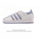阿迪达斯 Adidas Superstar 2025年新款鞋子 经典贝壳头系列 新款休闲板鞋潮流女士运动鞋 。鞋面皮革拼接材质 标志性的贝壳鞋头，简约的线条。就