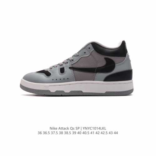 耐克 Nike Attack Qs Sp 中帮复古百搭休闲运动网球板鞋 倒钩 耐磨透气篮球鞋 男女子運動鞋強勢來襲！ 采用软质纳帕纹牛剖革组合网布鞋面材质，外置
