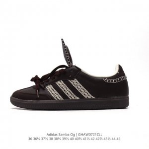复古风十足，联乘英国设计师品牌wales Bonner X Adidas Originals Samba Classic Black Pony 桑巴舞系列绅士德