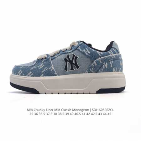 mlb Chunky Liner Mid人气单品学长鞋系列轻量增高厚底百搭休闲运动板鞋轻便胶鞋 高级街头休閒品牌鞋 Mlb Chunky Liner 学长鞋是从 - 点击图像关闭
