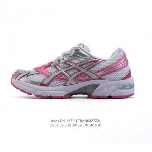 Asics 亚瑟士 新款情侣健步减震复古鞋Gel- 男女时尚透气运动潮流耐磨休闲鞋 选用网眼与皮革相接，复古而富有层次感。网布搭配金属感线条，虎爪 Logo 加