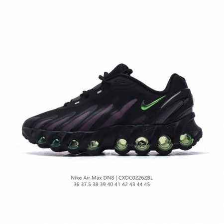 新品 耐克 Nike Air Max Dn8 全掌气垫科技运动跑步鞋Fq7860-005。鞋款采用醒目渐变织物和动态波浪状结构鞋面，搭配黑色中底和外底，以及迷你 - 点击图像关闭