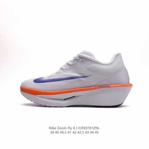 公司级 NIKE 耐克 2024春新款男子ZOOM FLY 6 PRM缓震轻便跑步鞋。这款鞋在继承了 Nike Zoom Fly 5 的基础上，承诺为跑者带来更