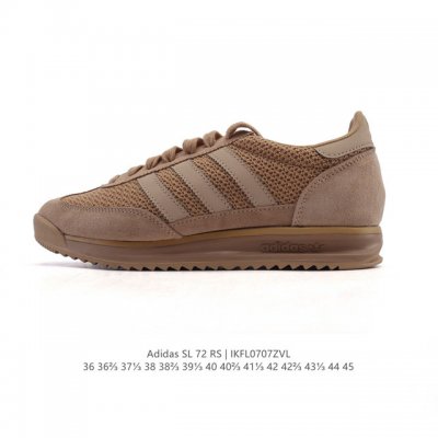 阿迪达斯Adidas Sl 72 Shoes 经典复古薄底运动鞋 T头鞋 三叶草复古休闲跑步鞋休闲运动鞋 这款经典运动鞋携复古型格，来访你的活力日常 采用舒爽帆