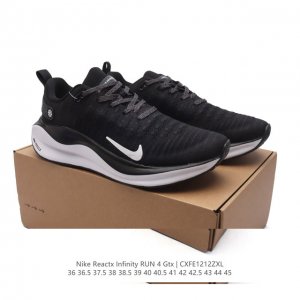 公司级 耐克 Nike Reactx Infinity Run 4瑞亚机能风疾速系列越野缓震休闲运动鞋 公路跑步鞋带气垫厚底增高运动鞋。加宽前足设计和加厚泡绵层