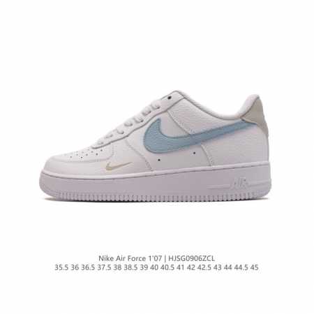 头层皮 耐克 Nike Air Force 1 '07 Low 空军一号含气垫 低帮百搭厚底增高休闲运动板鞋。柔软、弹性十足的缓震性能和出色的中底设计，横跨复古 - 点击图像关闭