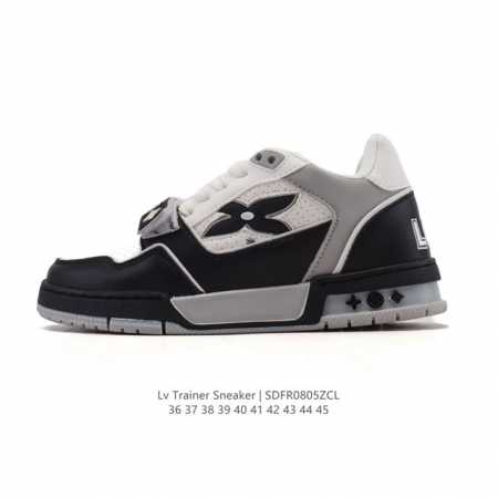 Lv Skate Sneaker 路易威登 2025年新款运动板鞋 蛇年限定 春夏秀场初次亮相，此次以粒面牛皮革焕新呈现。加垫鞋领和鞋舌援引滑板鞋设计，科技鞋带 - 点击图像关闭