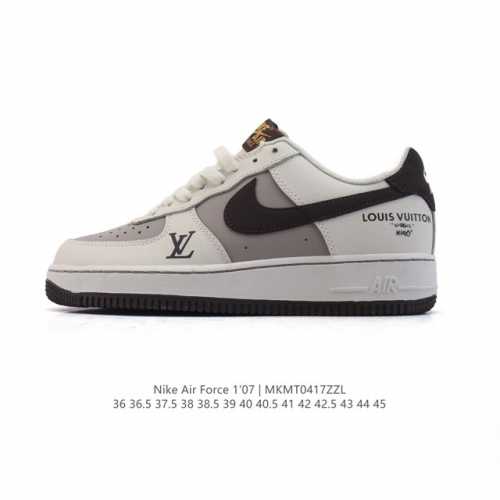 耐克 Nike Air Force 7 Low 2025新年新款 空军一号含气垫 小白鞋 路易威登联名 低帮百搭厚底增高休闲运动板鞋。柔软、弹性十足的缓震性能和