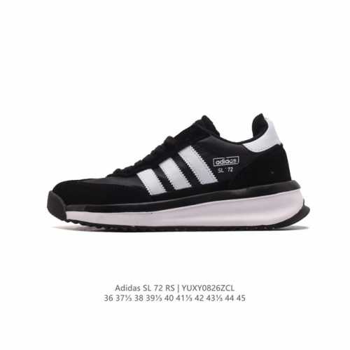阿迪达斯adidas Sl 72 Shoes 经典复古薄底运动鞋 T头鞋 三叶草复古休闲跑步鞋休闲运动鞋 这款经典运动鞋携复古型格，来访你的活力日常 采用舒爽帆