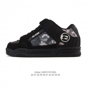 新品公司级 Globe板鞋男女士舒适穿着轻便灵活耐磨耐用防滑性能黑白配色Black White滑板鞋男透气经典款式时尚设计简约风格，学生党也能轻松入手的潮流选择