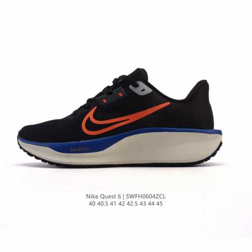 公司级 耐克Nike Air Quest 6 卡贾透质轻气休运闲 透气轻盈缓震跑步鞋，Nike Quest 6男子透气轻盈缓震跑步鞋采用匠心设计，助你心愿成真。
