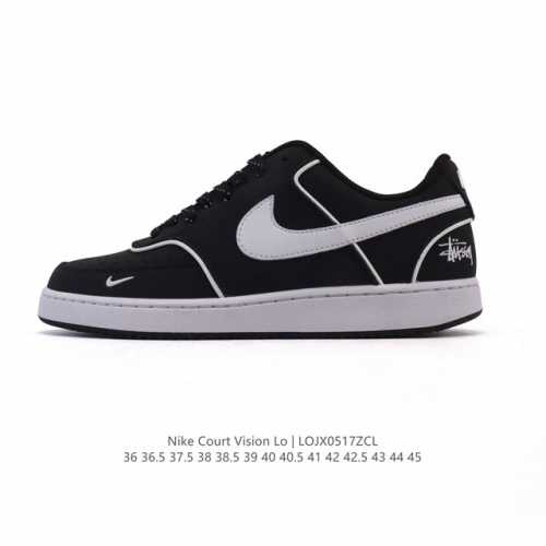 耐克 Nike Court Vision Lo校园风低帮复古篮球板鞋男女运动鞋 2025年蛇年限定 延续80年代复古篮球鞋 添加学院风细节 皮革组合鞋面 利落风