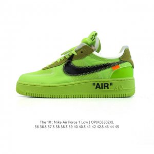 耐克Nike Off-White X Air Force 1 Ow联名空军一号厚底增高运动板鞋 鞋款延续了此次联名的设计风格，鞋身内侧同样印有大面积标语，水晶中