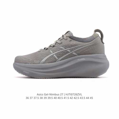 公司级 Asics亚瑟士升级Gel-Nimbus 27男女同款跑鞋透气缓震回弹跑鞋N27跑步鞋该鞋款专为提高跑者舒适度和运动表现而设计，搭载了新型鞋面材料和更强