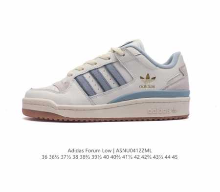 Adidas 阿迪达斯 三叶草 Forum Low 男女运动鞋 摩登演绎篮球风的经典鞋。英文的“Forum”，是进行表达的场所，在这里，可以释放自己的热情，阐述 - 点击图像关闭