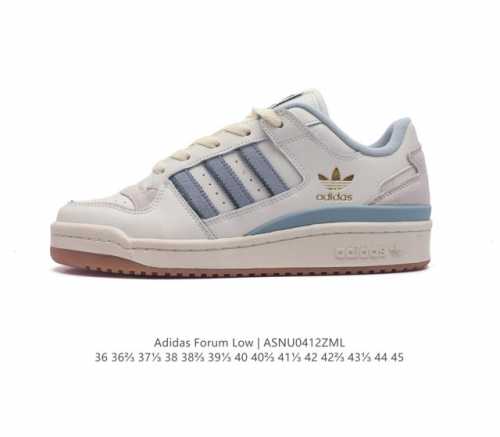Adidas 阿迪达斯 三叶草 Forum Low 男女运动鞋 摩登演绎篮球风的经典鞋。英文的“Forum”，是进行表达的场所，在这里，可以释放自己的热情，阐述
