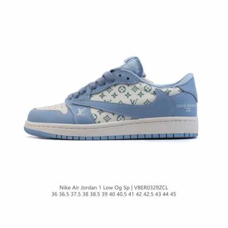 真标 耐克 Nike Air Jordan 1 Low Og Sp Military Blue Aj1乔1倒勾 2025年新款 蛇年新款 路易威登联名 低帮篮球 - 点击图像关闭