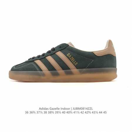 阿迪达斯 Adidas Originals Gazelle Indoor复古三叶草防滑透明橡胶板鞋经典运动鞋。这款经典鞋,忠于原版设计,缀撞色三条纹和鞋跟饰片。 - 点击图像关闭