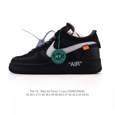 公司级 耐克Nike Off-White X Air Force 1 Ow联名空军一号 附赠送Logo清洁刷 厚底增高运动板鞋 小白鞋 鞋款延续了此次联名的设计