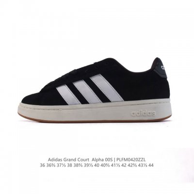 新品 阿迪达斯 Adidas男女Grand Court Alpha 00S网球鞋 舒适百搭小白鞋 防滑耐磨 低帮 板鞋 阿迪达斯中性四季款网球训练鞋 Jr054