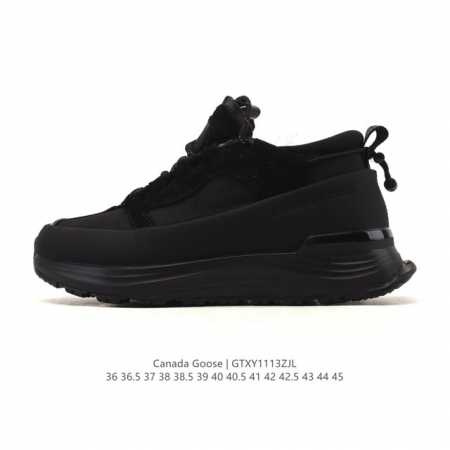 公司级 Canada Goose加拿大大鹅家同款Glaciertrail户外休闲运动鞋 后跟抽拉式松紧绳带 徒步鞋时尚低帮男女鞋 厚底增高老爹跑步鞋。 尺码：3 - 点击图像关闭